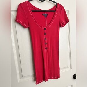 american eagle rare vintage ribbed red top